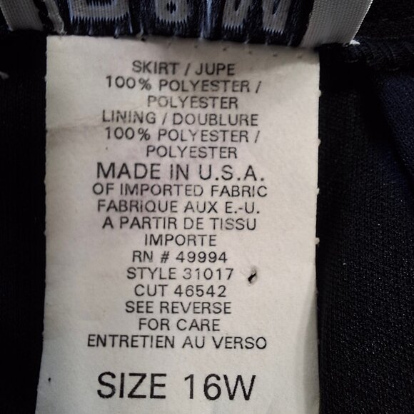 R&M Richards Plus 16W Blck Maxi Mermaid Skirt Sheer Flowy Chiffon Overlay Lined - Picture 14 of 14